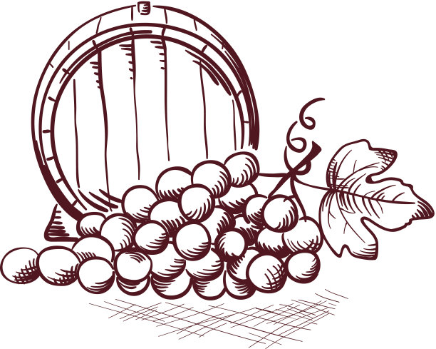 桶和葡萄图片下载