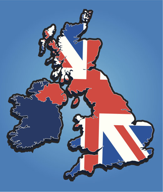 带有英国国旗的英国地图图片下载