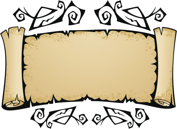 带图案的破旧卷轴图片下载