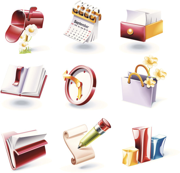 卡通风格图标集图片下载