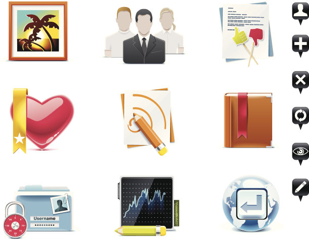 社交媒体图标集图片下载