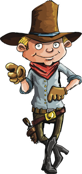 卡通牛仔指向图片下载