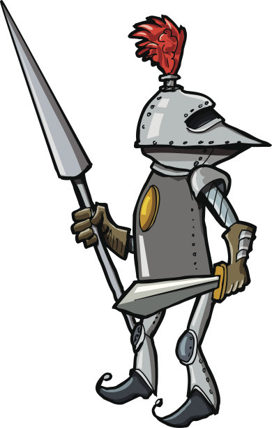 卡通骑士拿着武器图片下载