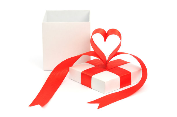 礼盒，鞠躬和心图片下载