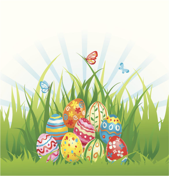 鸡蛋在草地上图片下载