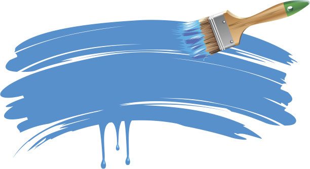 平坦的刷子上有蓝色的痕迹图片下载