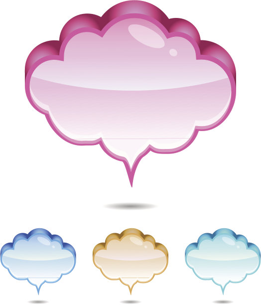 3D云语音泡泡素材图片
