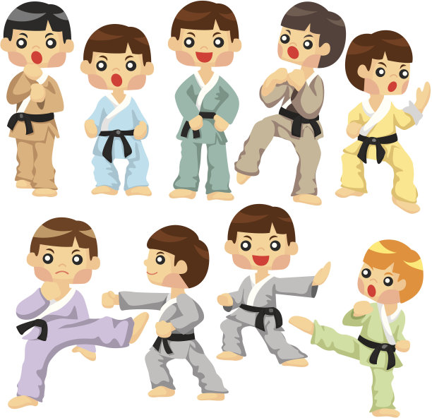卡通空手道玩家图标图片下载