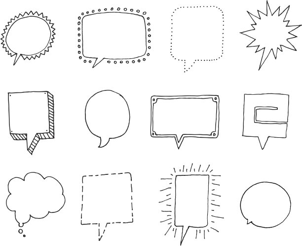 一套带有个性的演讲泡泡素材图片