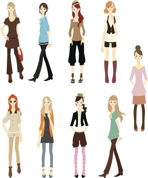 卡通时尚女士偶像集图片下载