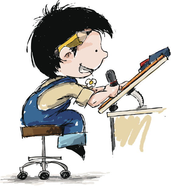 微笑的男孩设计师图片下载