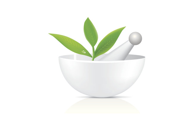 白色的碗和臼与香草图片下载