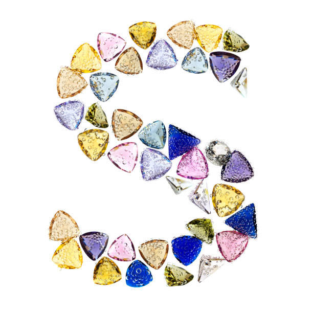 宝石字母表，字母S。图片下载