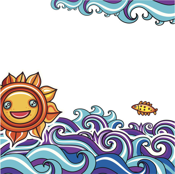 阳光和海浪的度假背景图片下载