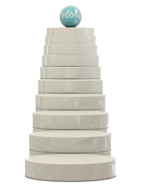 楼梯和蓝色的球100%图片下载