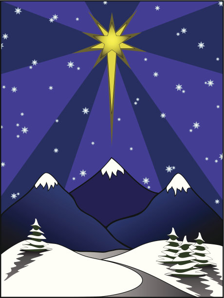 雪景上的星星图片下载