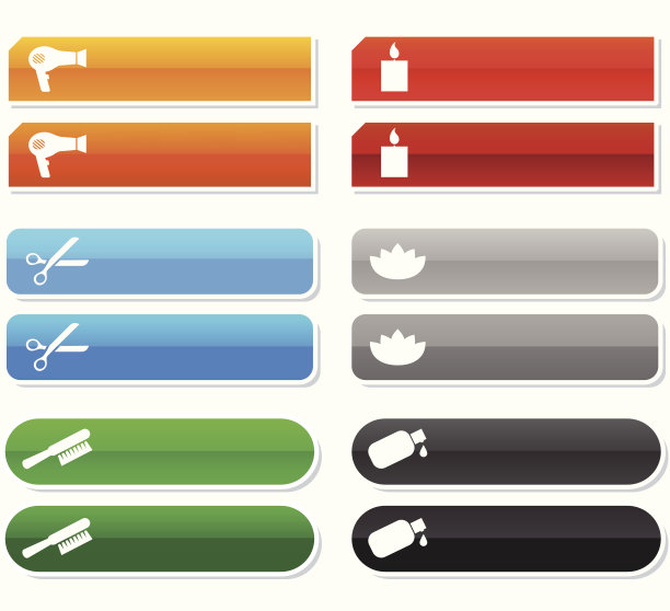 6个网络水疗中心按钮与滚动状态图片下载