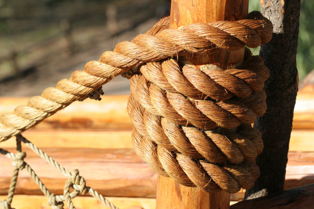 木头上的绳结图片下载