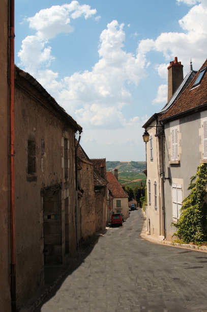 俯瞰法国桑塞尔山谷的街道图片下载