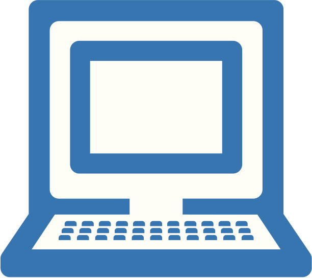 当代蓝色笔记本电脑剪影图片下载