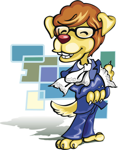 蓝色套装的狗图片下载