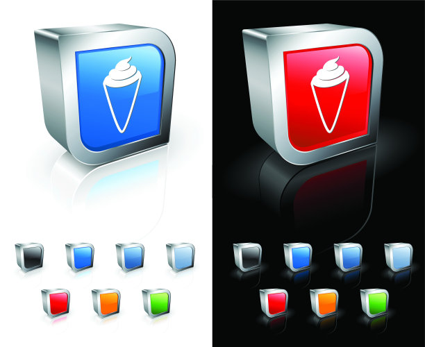 软冰淇淋蛋筒3D版权免费矢量艺术图片下载