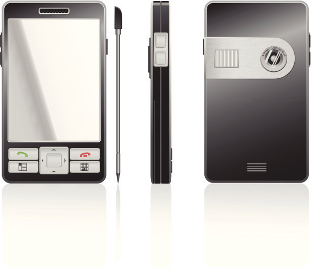 黑色PDA的矢量逼真插图图片下载