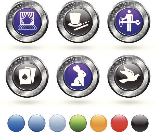 魔术表演版权免费矢量图标集图片下载