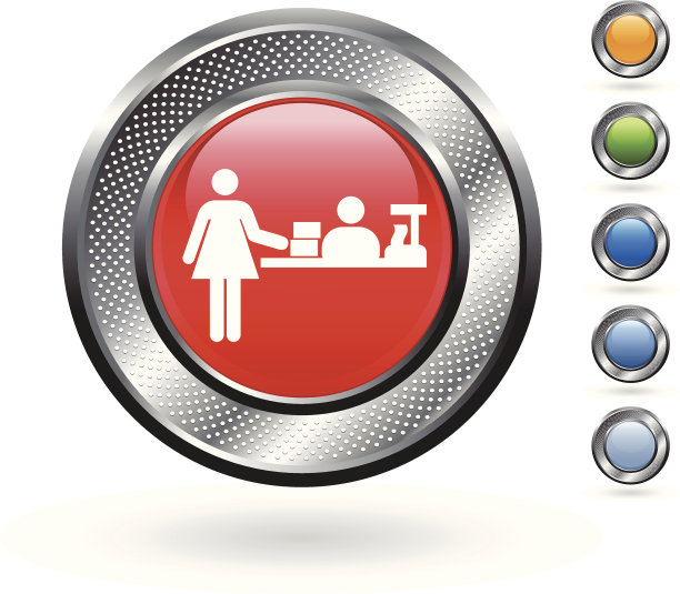 购物版税免费矢量艺术上的金属按钮图片下载