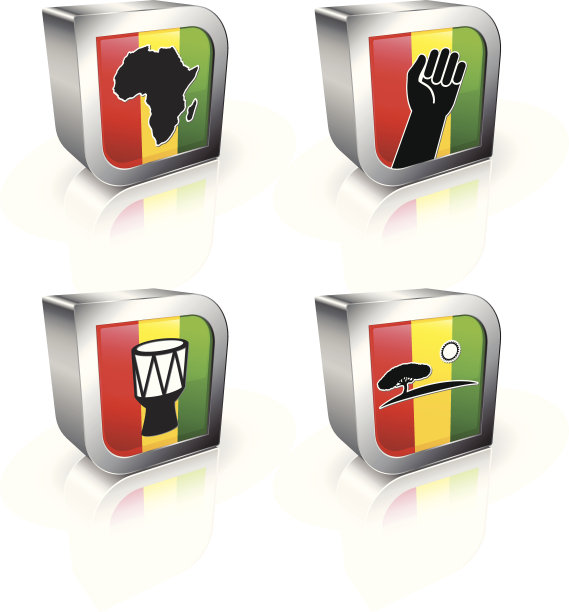 非洲3D版权免费矢量图标集图片下载