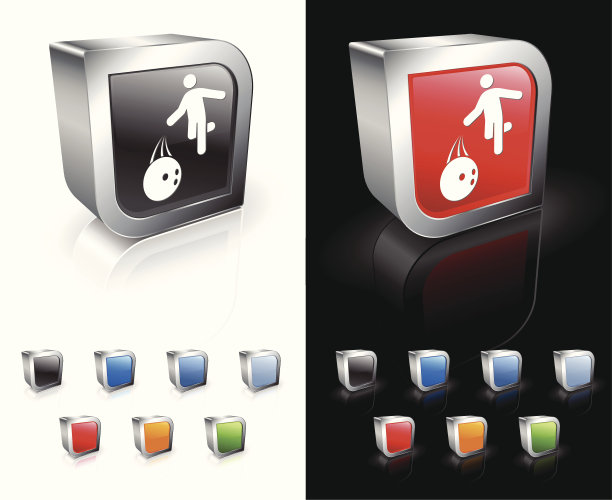 保龄球3D版权免费矢量艺术图片下载