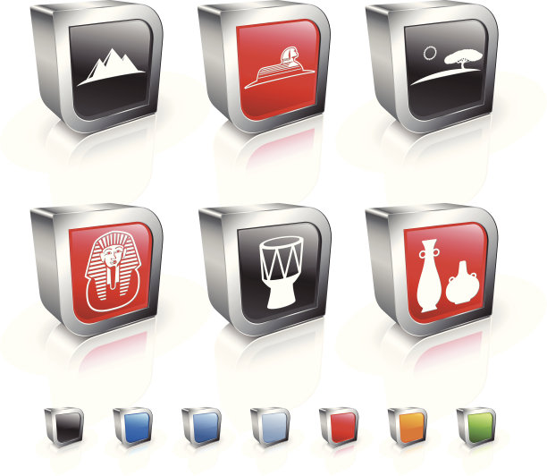 非洲3D版权免费矢量图标集图片下载