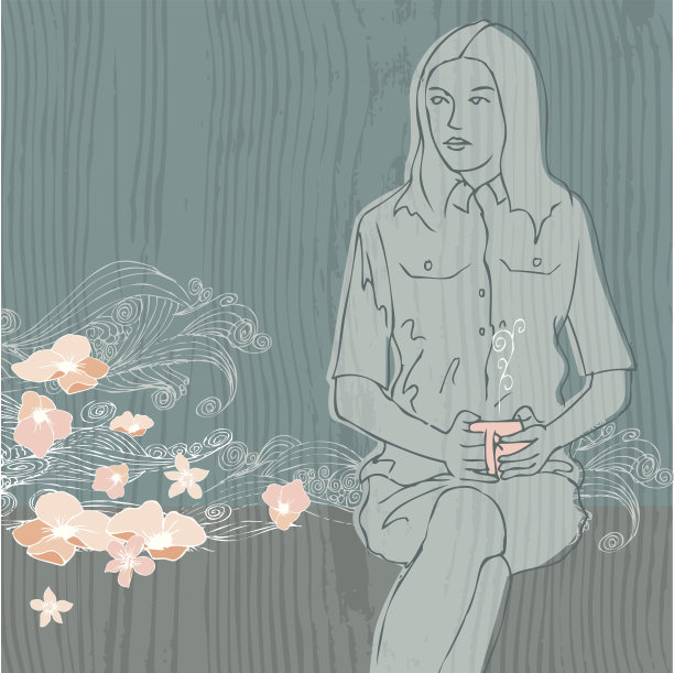 喝咖啡的女人图片下载