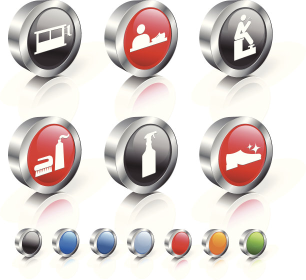 擦鞋服务3D版税免费矢量图标集图片下载