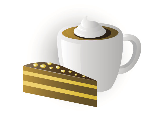 Сup卡布奇诺配蛋糕图片下载