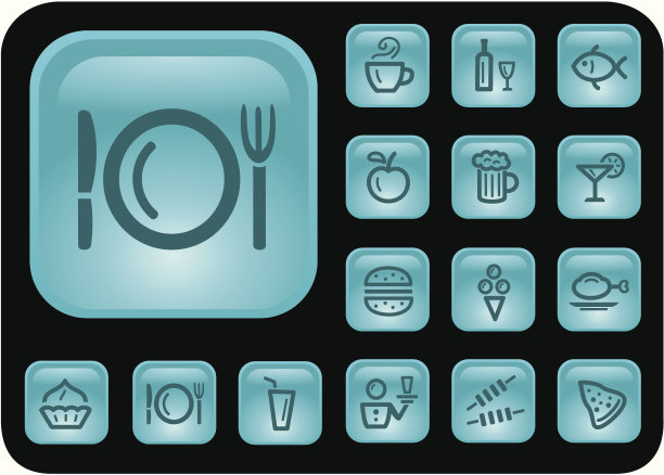 食品和饮料按钮图片下载