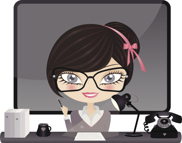 工作的女孩图片下载