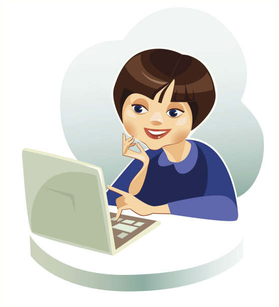 电脑后面的女孩图片下载