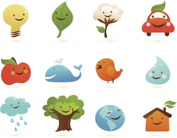 可爱的生态图标图片下载