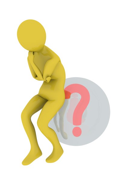 男人与询问标志气泡图片下载