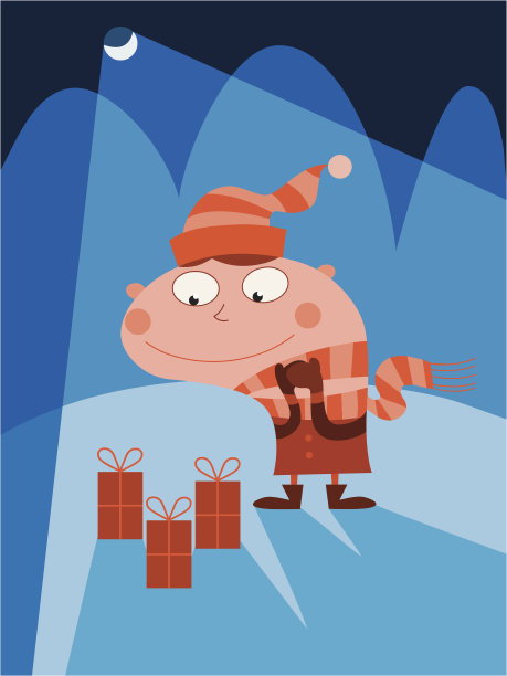 男孩和礼物图片下载