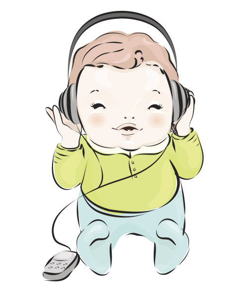 戴耳机的小男孩图片下载