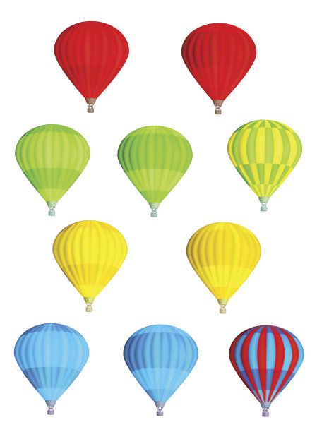 一组彩色的热气球图片下载