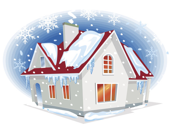 冬天的房子有雪图片下载