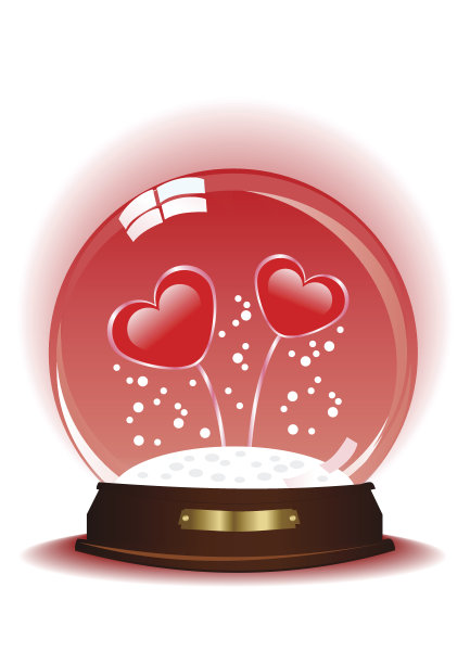 魔法球内的心图片下载