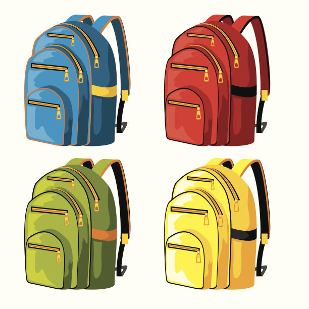 多色背包呈现在沃霍尔的灵感风格图片下载