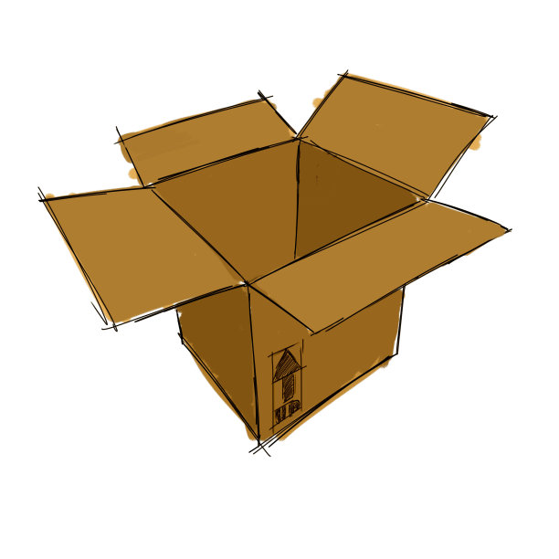 一个打开的盒子的草图图片下载