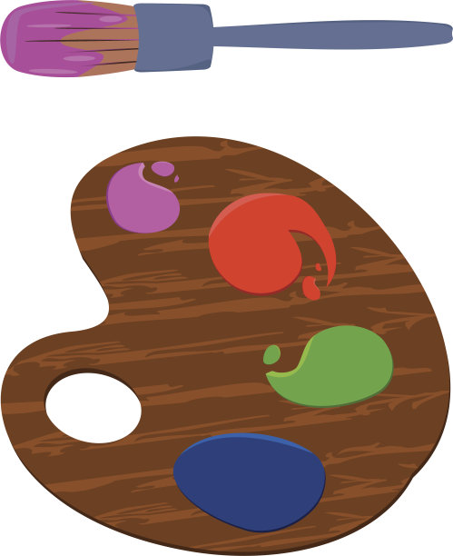 艺术家的调色板和画笔图片下载