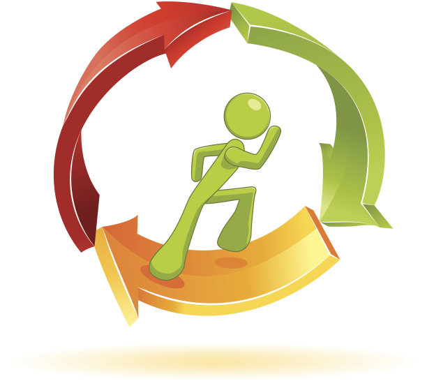 人在环境中奔跑的三维矢量符号图片下载