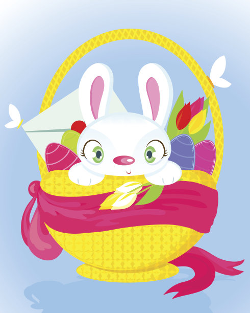 篮子里的复活节兔子图片下载